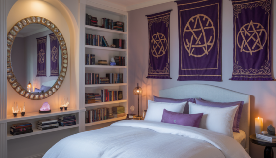 a witchy boho themed bedroom