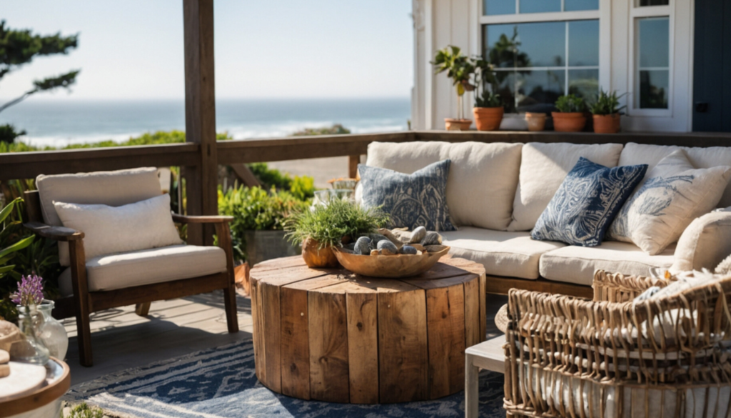 boho and rustic themed outdoor space