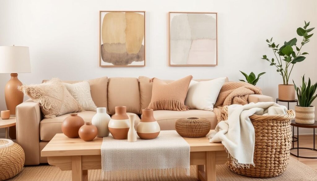 neutral living room accessories