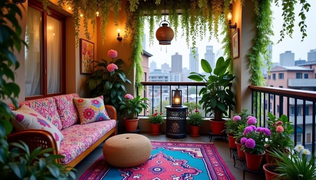 Flux_Dev_Image_depicts_a_vibrant_and_cozy_balcony_setting_styl_1