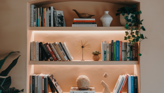 a beautifully styled bookcase