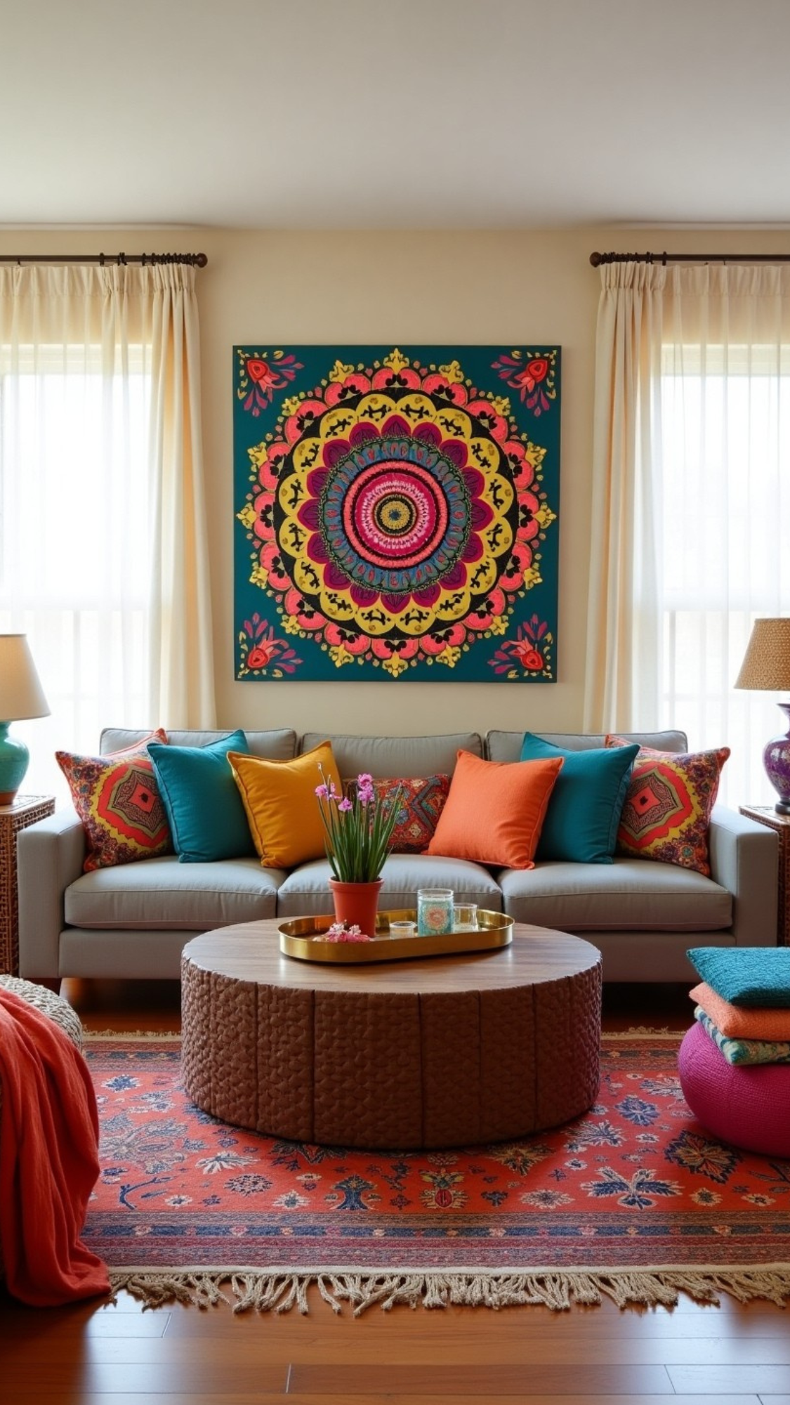 Colorful Boho Living Room