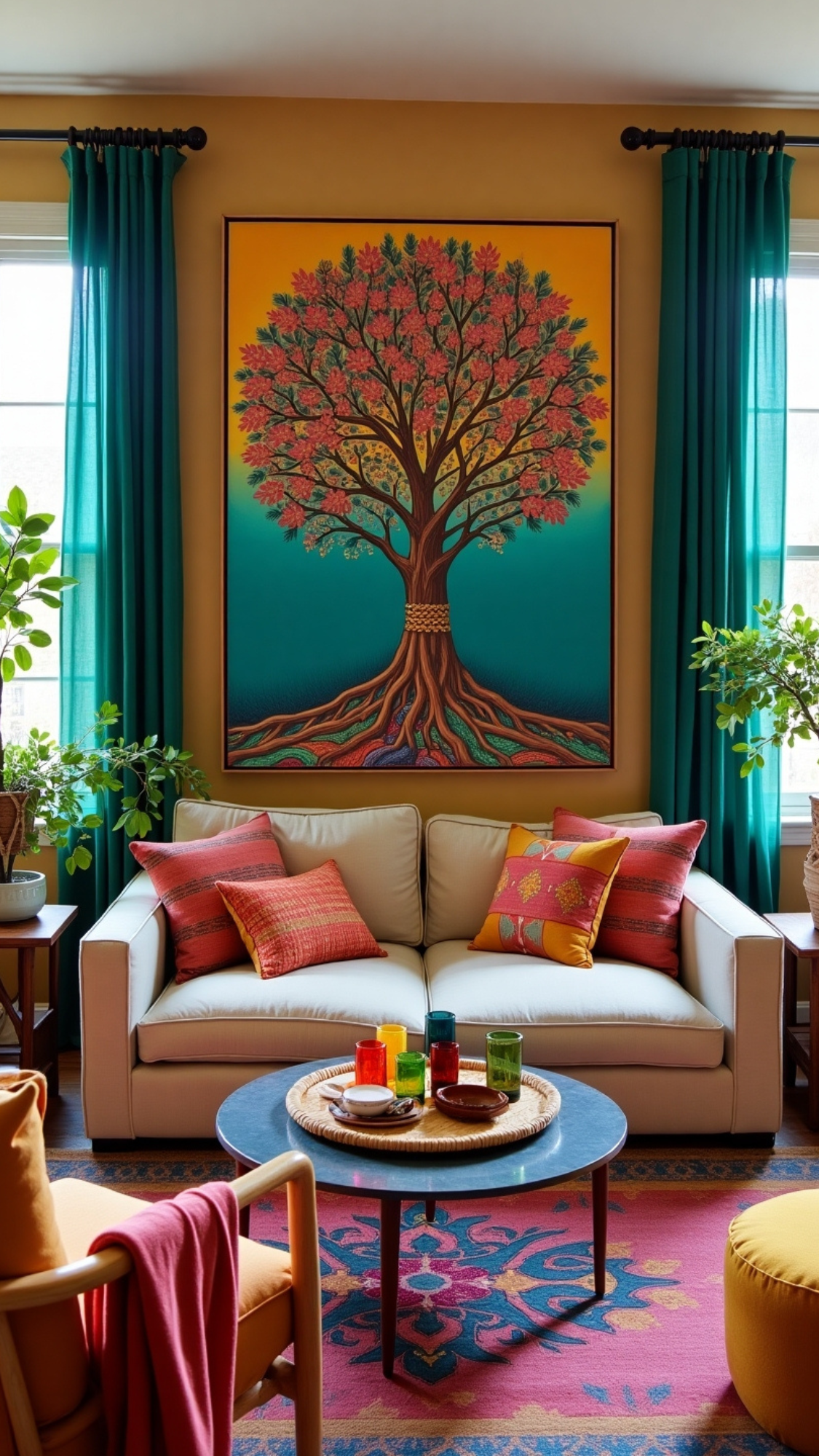 Colorful Boho Living Room